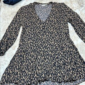 Zara Black and Tan Animal Print dress